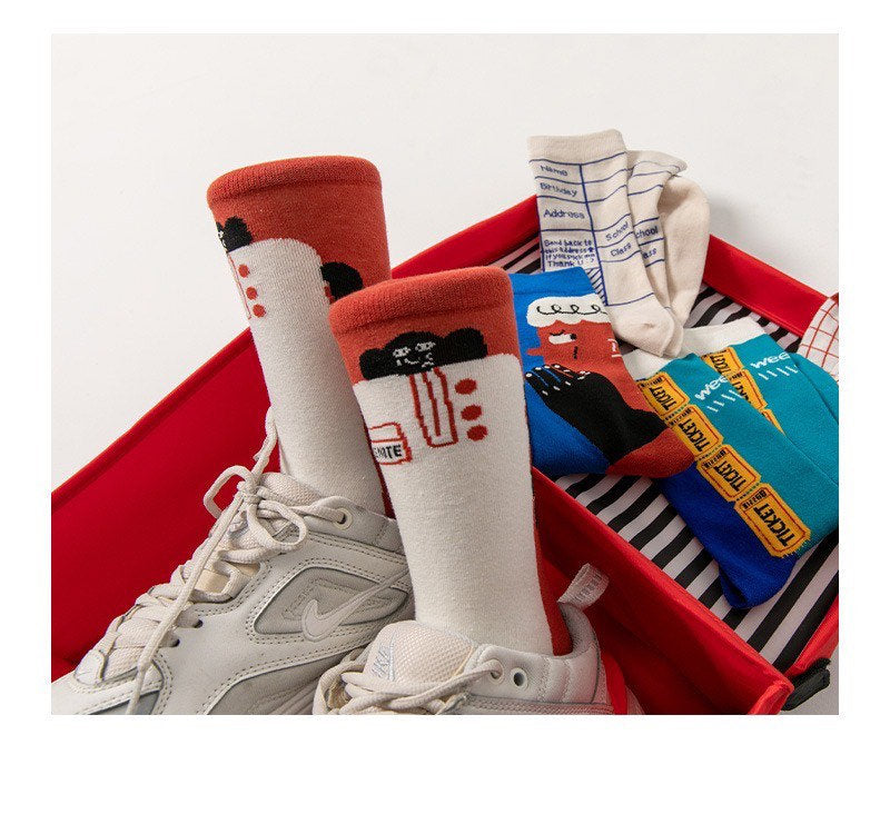 Miss June’s| 1 pair socks｜Creative | Colorful | Cool | Patterned | Designed | Unisex | Gift Idea | Art | Stylish | Comfortable｜Funny｜