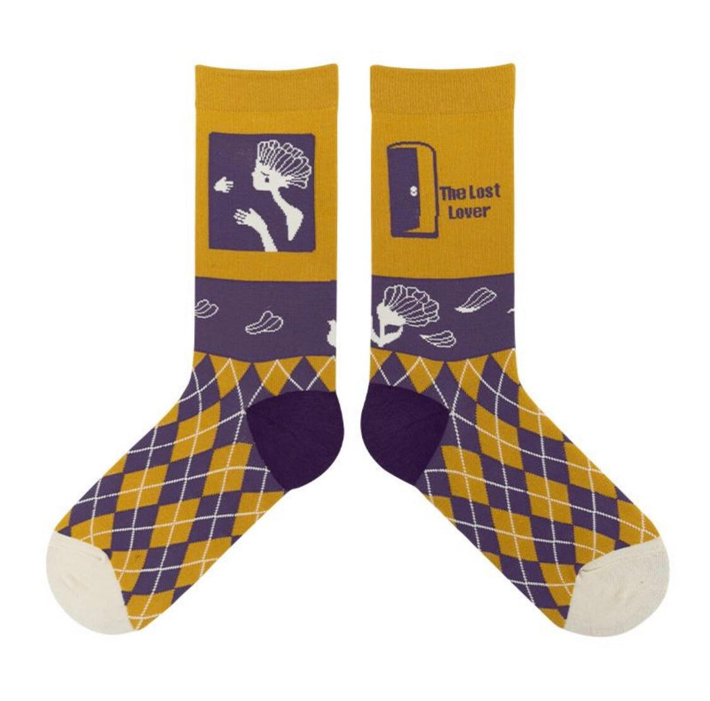 Miss June’s| 1 pair cotton socks｜Creative | Colorful | Cool | Patterned | Designed | Unisex | Gift Idea | Casual | Art | Comfortable｜Funny｜