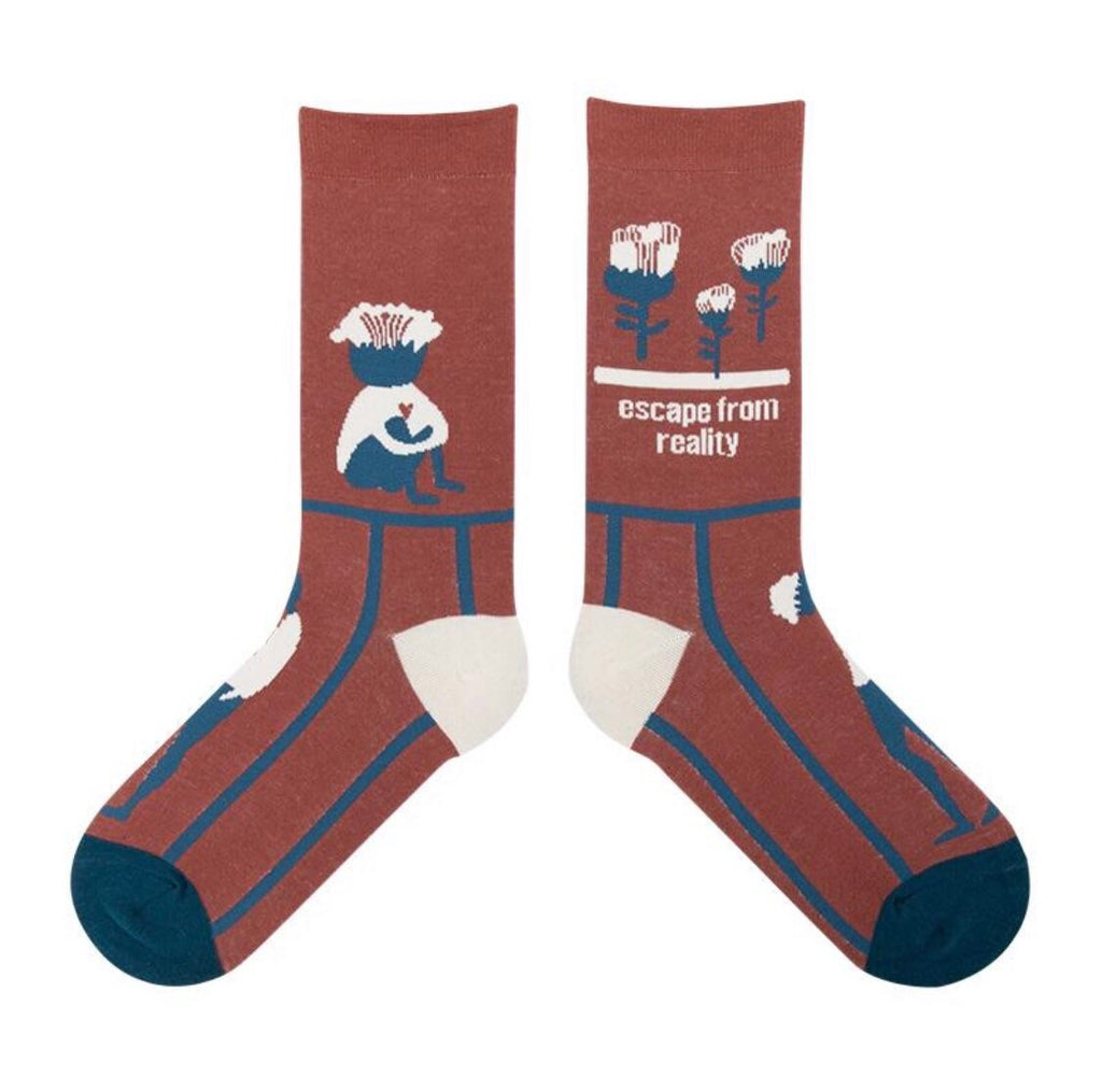 Miss June’s| 1 pair cotton socks｜Creative | Colorful | Cool | Patterned | Designed | Unisex | Gift Idea | Casual | Art | Comfortable｜Funny｜