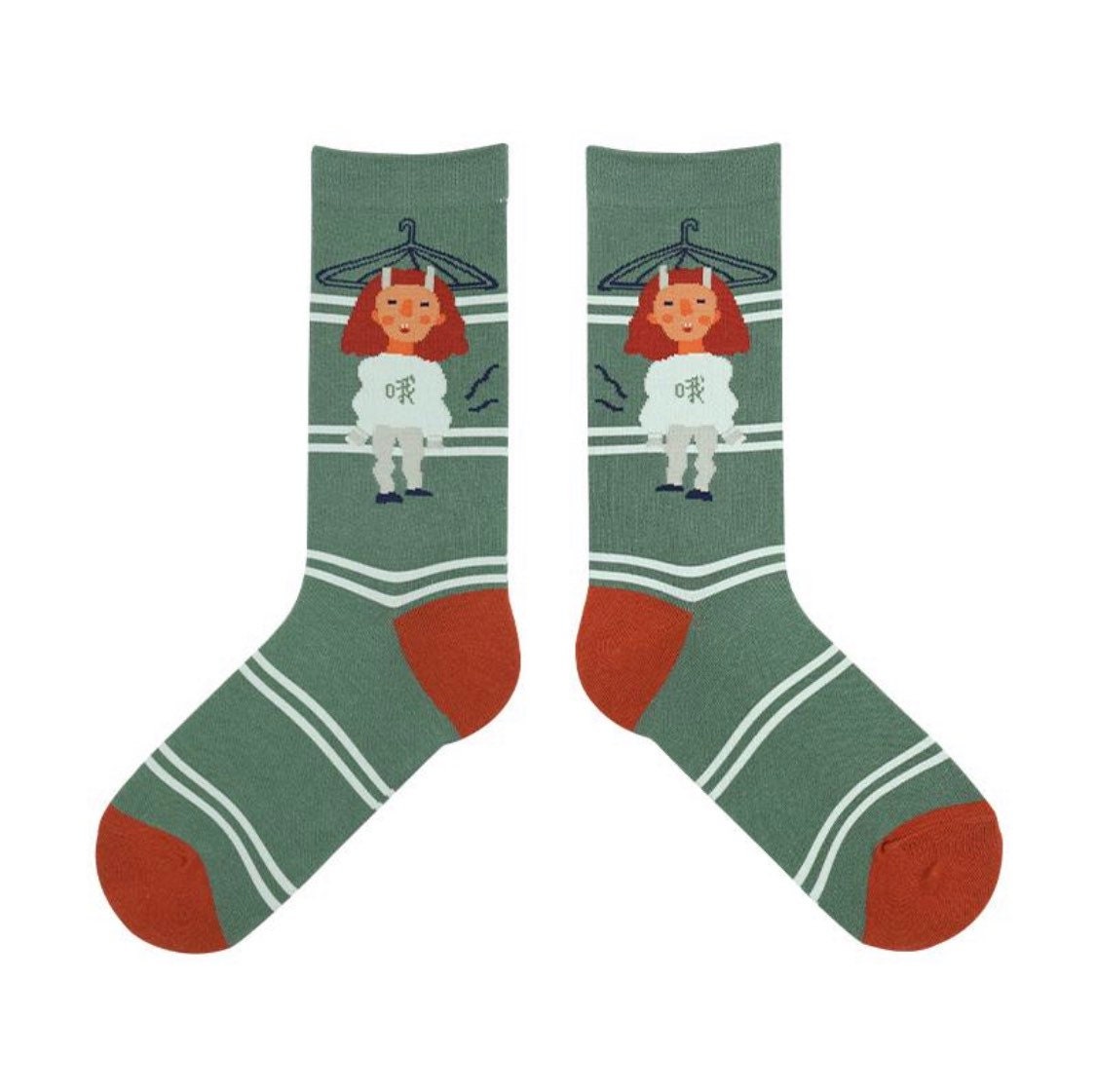 Miss June’s| 1 pair cotton socks｜Creative | Colorful | Cool | Patterned | Designed | Unisex | Gift Idea | Casual | Comfortable｜Funny｜Art