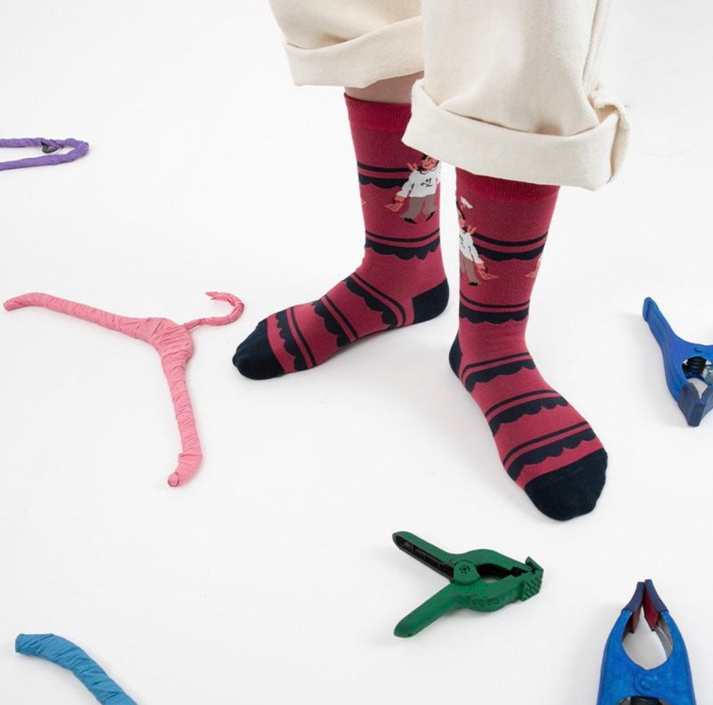 Miss June’s| 1 pair cotton socks｜Creative | Colorful | Cool | Patterned | Designed | Unisex | Gift Idea | Casual | Comfortable｜Funny｜Art