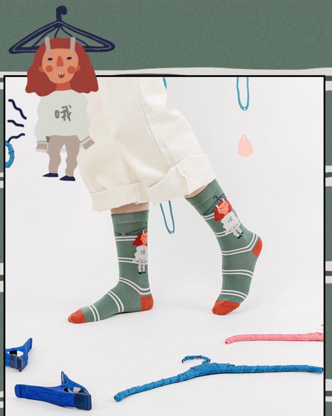 Miss June’s| 1 pair cotton socks｜Creative | Colorful | Cool | Patterned | Designed | Unisex | Gift Idea | Casual | Comfortable｜Funny｜Art