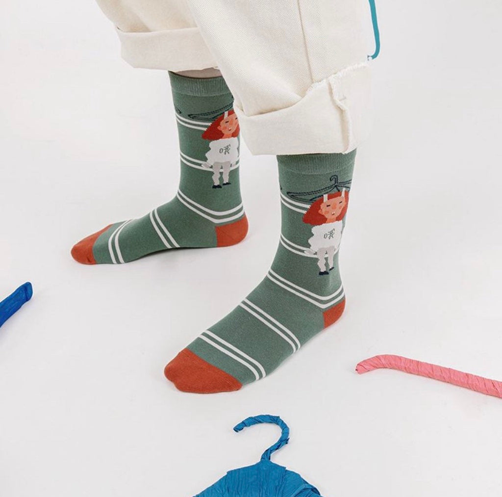 Miss June’s| 1 pair cotton socks｜Creative | Colorful | Cool | Patterned | Designed | Unisex | Gift Idea | Casual | Comfortable｜Funny｜Art