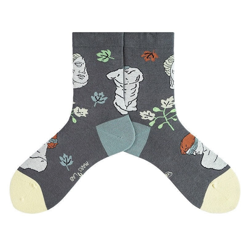 Miss June’s｜1 Pair designer cotton socks| Creative| Colorful | Cool | Patterned | Geometric socks| Unisex socks | Casual |Art socks