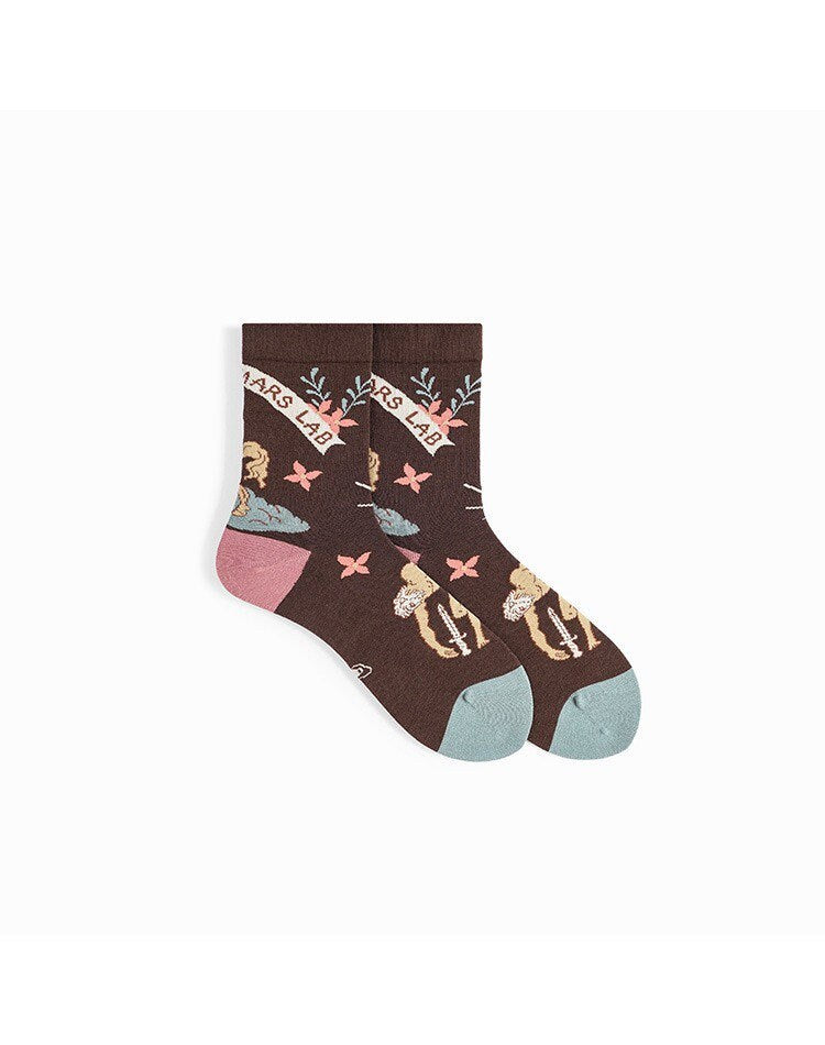 Miss June’s｜1 Pair designer cotton socks| Creative| Colorful | Cool | Patterned | Geometric socks| Unisex socks | Casual |Art socks