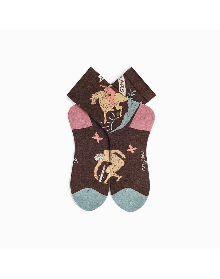 Miss June’s｜1 Pair designer cotton socks| Creative| Colorful | Cool | Patterned | Geometric socks| Unisex socks | Casual |Art socks