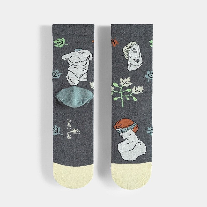 Miss June’s｜1 Pair designer cotton socks| Creative| Colorful | Cool | Patterned | Geometric socks| Unisex socks | Casual |Art socks