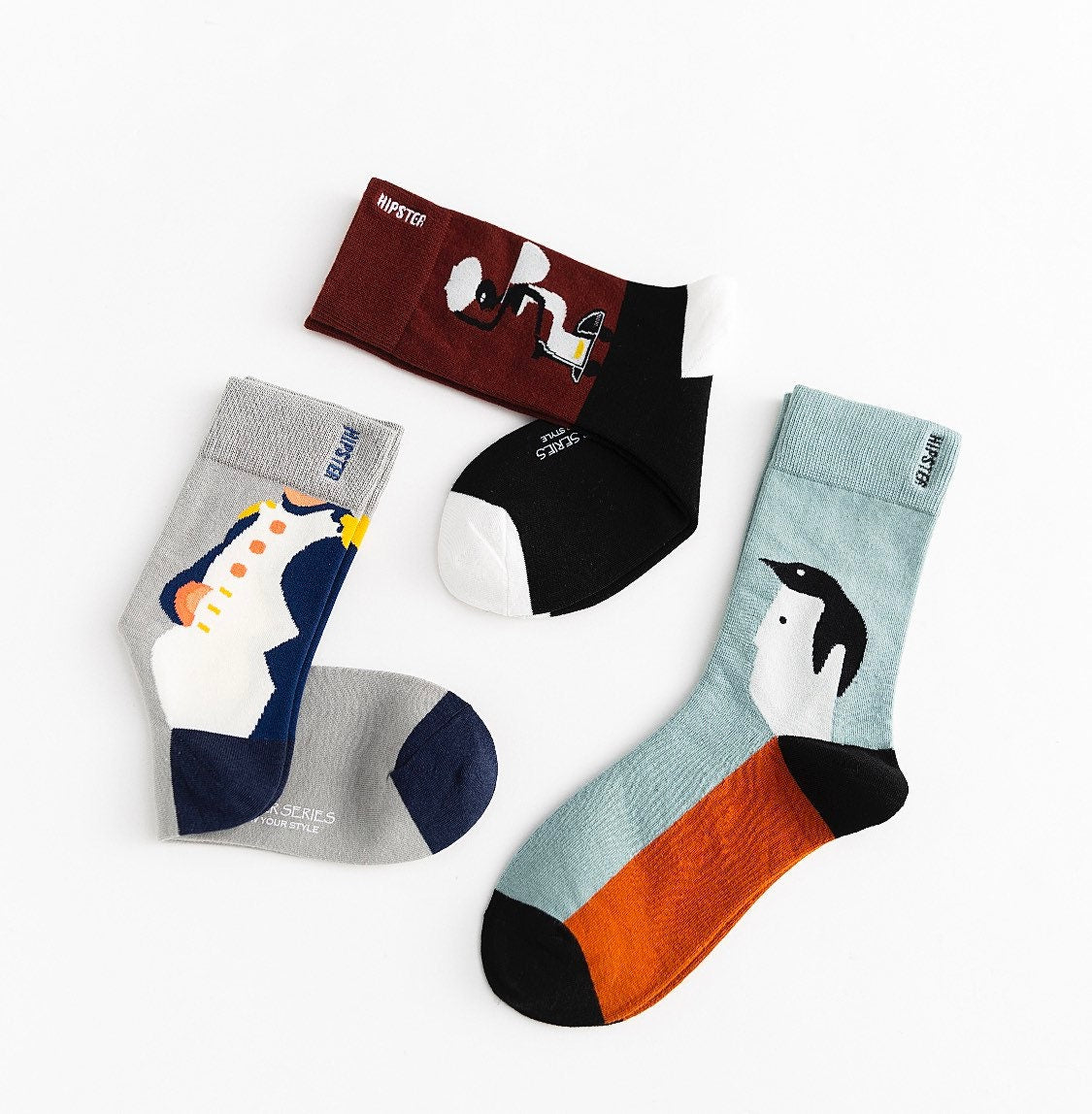 Miss June’s | Set 3 pairs cotton socks｜Creative | Colorful | Cool | Patterned | Designed | Unisex | Gift Idea | Art | Comfort | Women