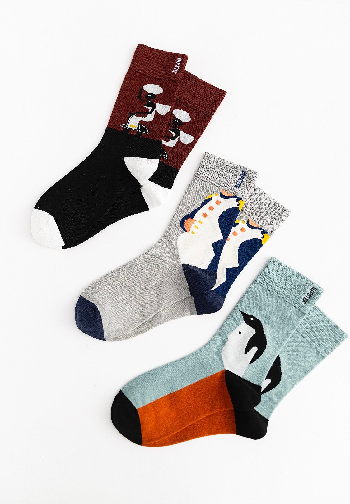 Miss June’s | Set 3 pairs cotton socks｜Creative | Colorful | Cool | Patterned | Designed | Unisex | Gift Idea | Art | Comfort | Women