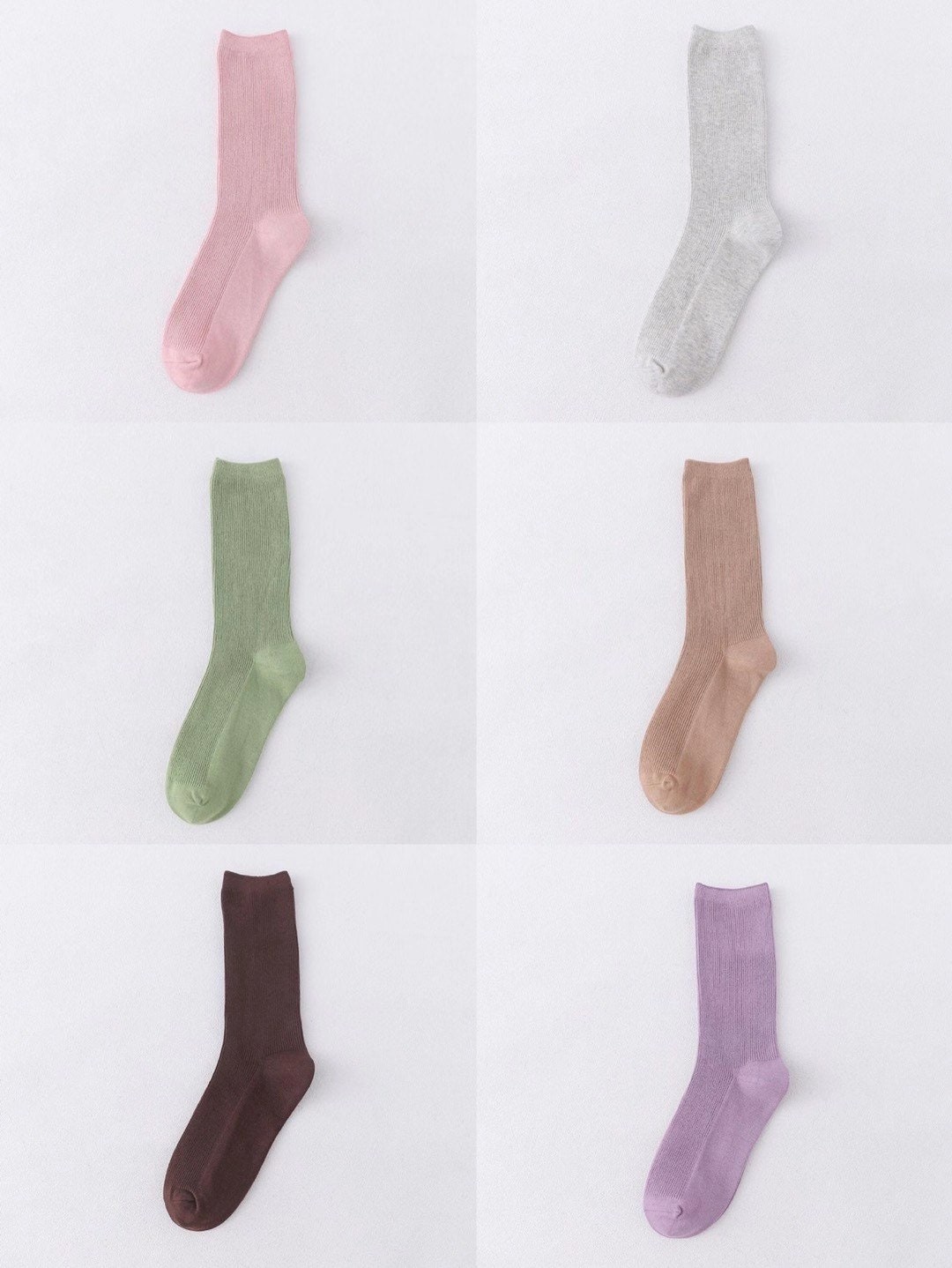 Miss June’s | Women’s | 1 pair cotton socks｜Daily | Natural | Soft | Designed | Solid color | Gift Idea | Casual | Stylish | Comfortable
