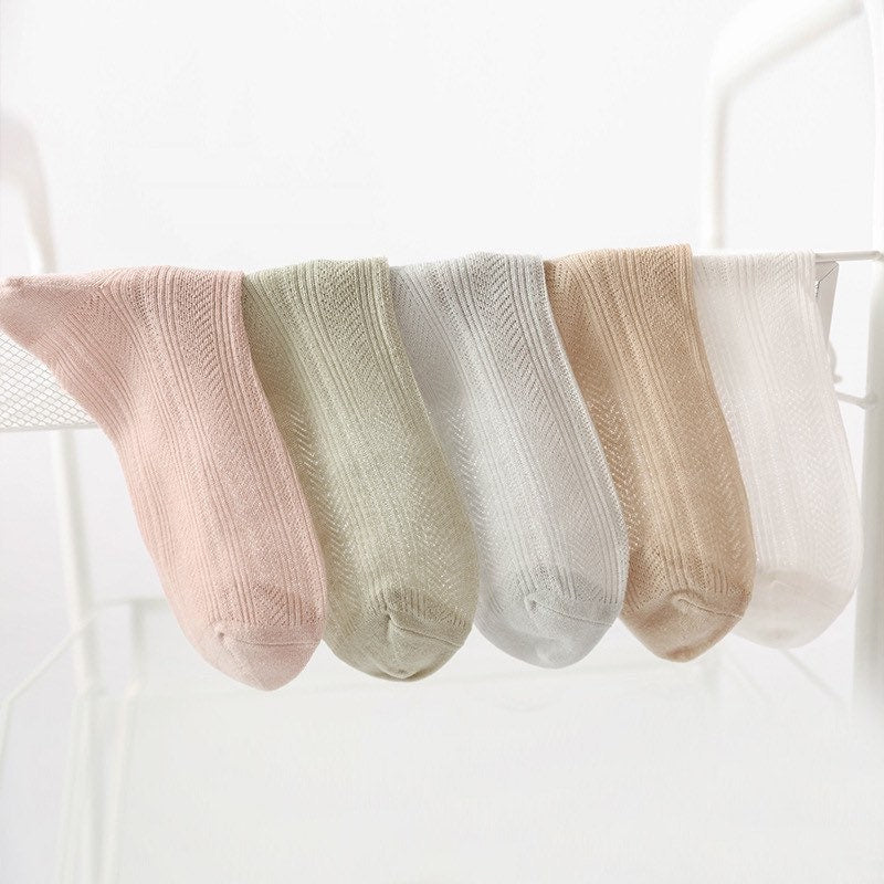 Miss June’s | Women’s | 1 pair cotton lace socks｜Daily | Natural | Soft |  | Solid color | Gift Idea | Casual | Comfortable | summer | Light
