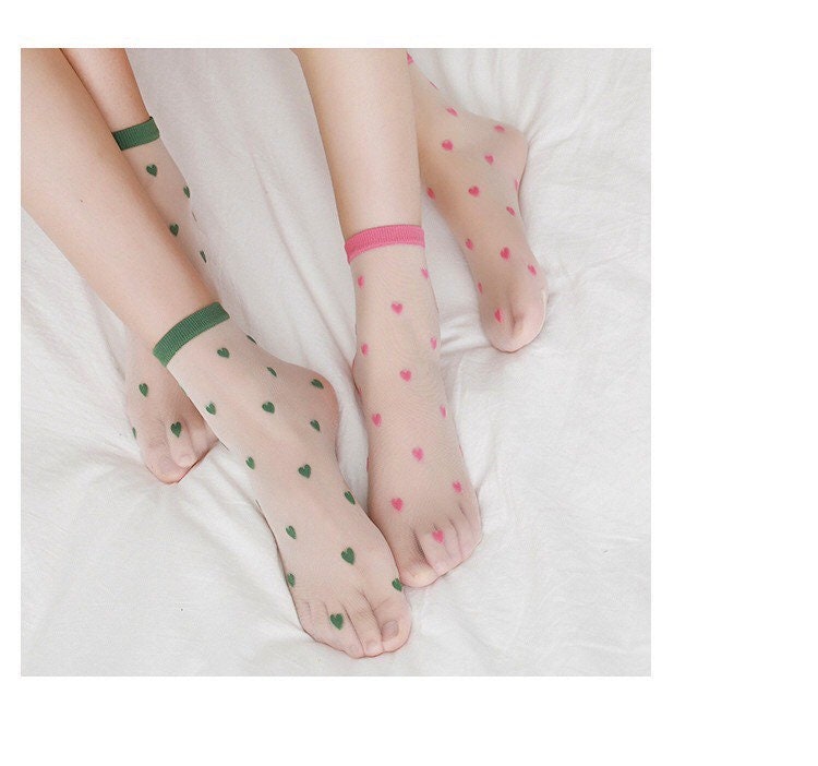 Miss June’s | Women’s Glass Silk-like Transparent socks | Cute | Colorful | Summer | Designed | Gift Idea | Casual | Comfortable |