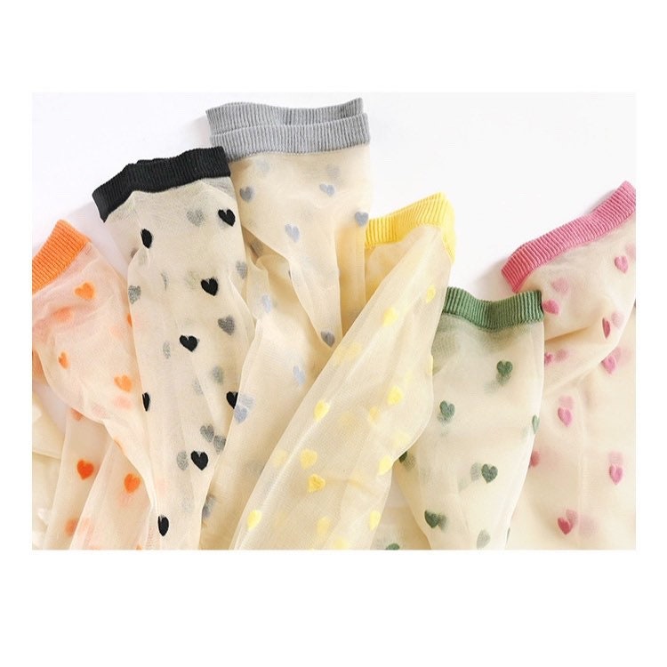 Miss June’s | Women’s Glass Silk-like Transparent socks | Cute | Colorful | Summer | Designed | Gift Idea | Casual | Comfortable |