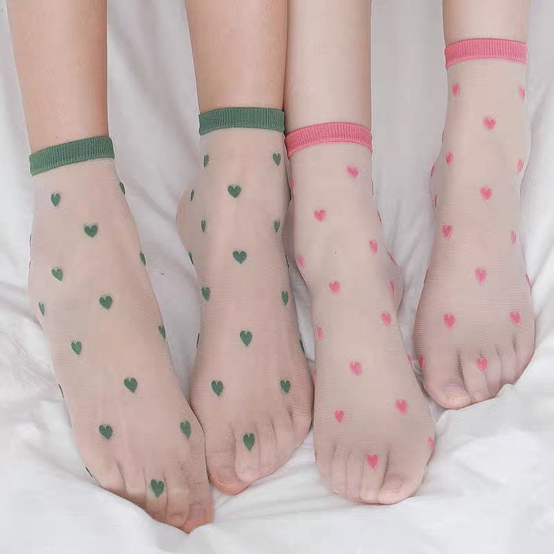 Miss June’s | Women’s Glass Silk-like Transparent socks | Cute | Colorful | Summer | Designed | Gift Idea | Casual | Comfortable |