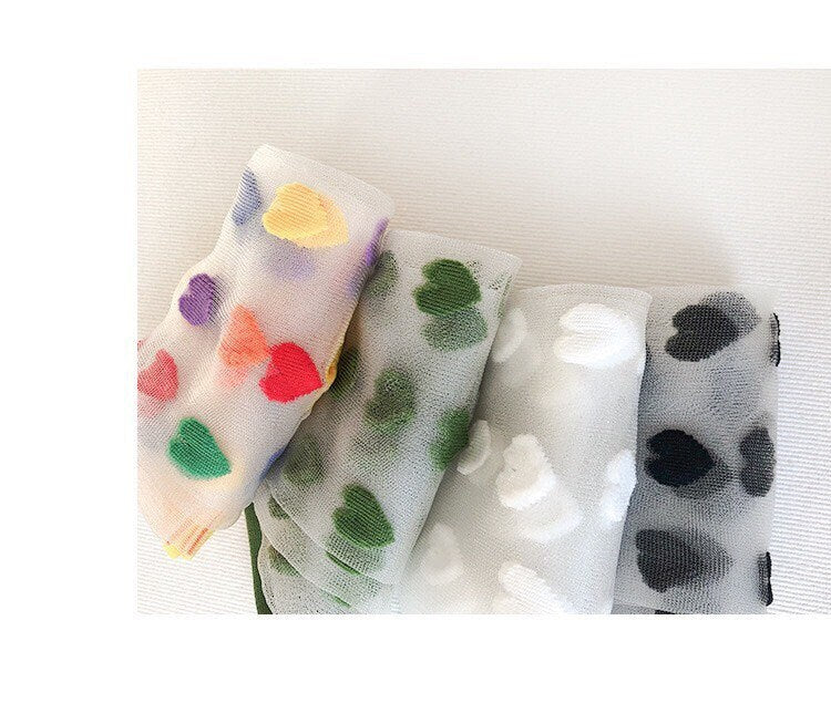 Miss June’s | Women’s Glass Silk-like Transparent socks | Cute | Colorful | Summer | Designed | Gift Idea | Casual | Comfortable |
