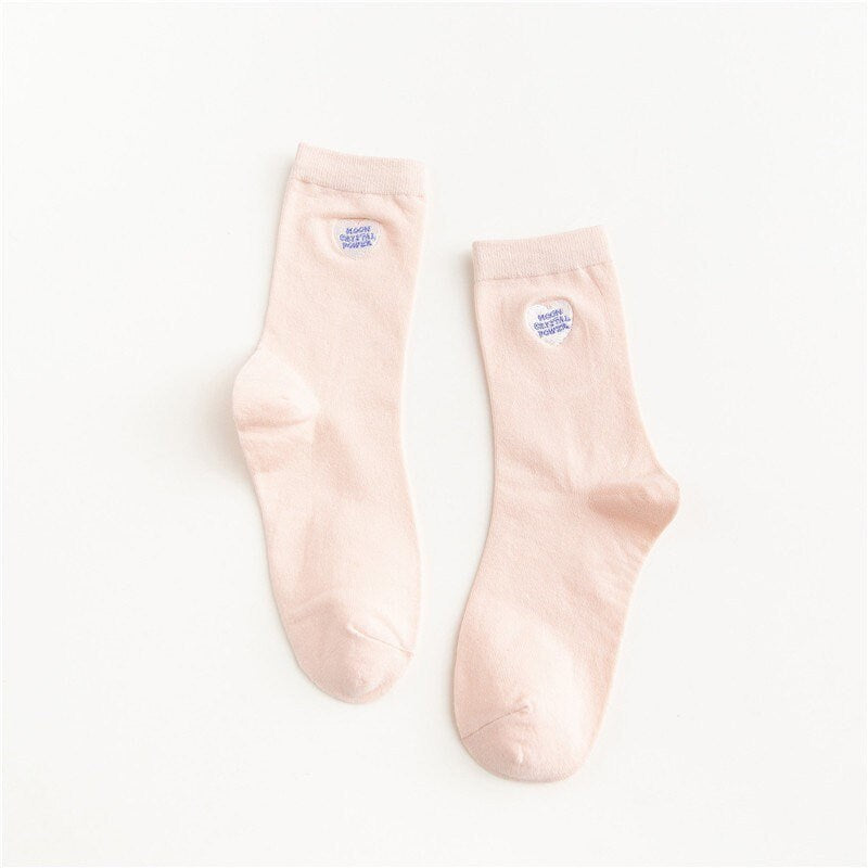 Miss June’s | Women’s | 1 Pair of cotton socks｜Creative | Embroidered | Cool | Patterned | Designed | Gift Idea | Casual | Comfortable