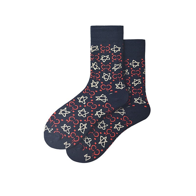 Miss June’s｜1 Pair designer cotton socks| Creative| Colorful | Cool | Patterned | Geometric socks| Unisex socks | Casual |