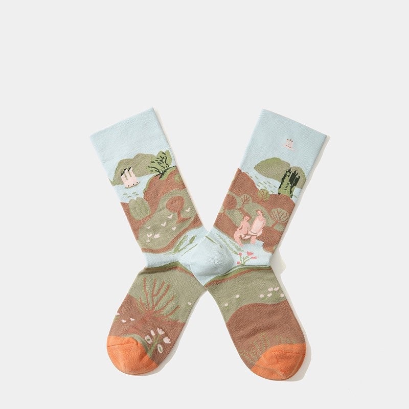 Miss June’s| 1 pair | women’s cotton socks | | Cool | Creative | Cute | Colorful | Patterned| Art socks | Abstract | Gift Idea |Casual|
