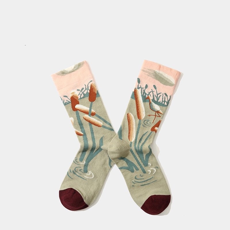 Miss June’s| 1 pair | women’s cotton socks | | Cool | Creative | Cute | Colorful | Patterned| Art socks | Abstract | Gift Idea |Casual|