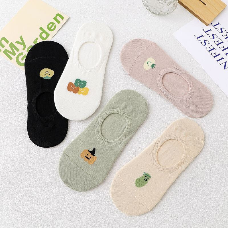Miss June’s | Women’s 1 pair cotton ankle socks｜fruits | Soft | Daily | Cute  | Designed | Invisible | Gift Idea | Casual | Comfortable |