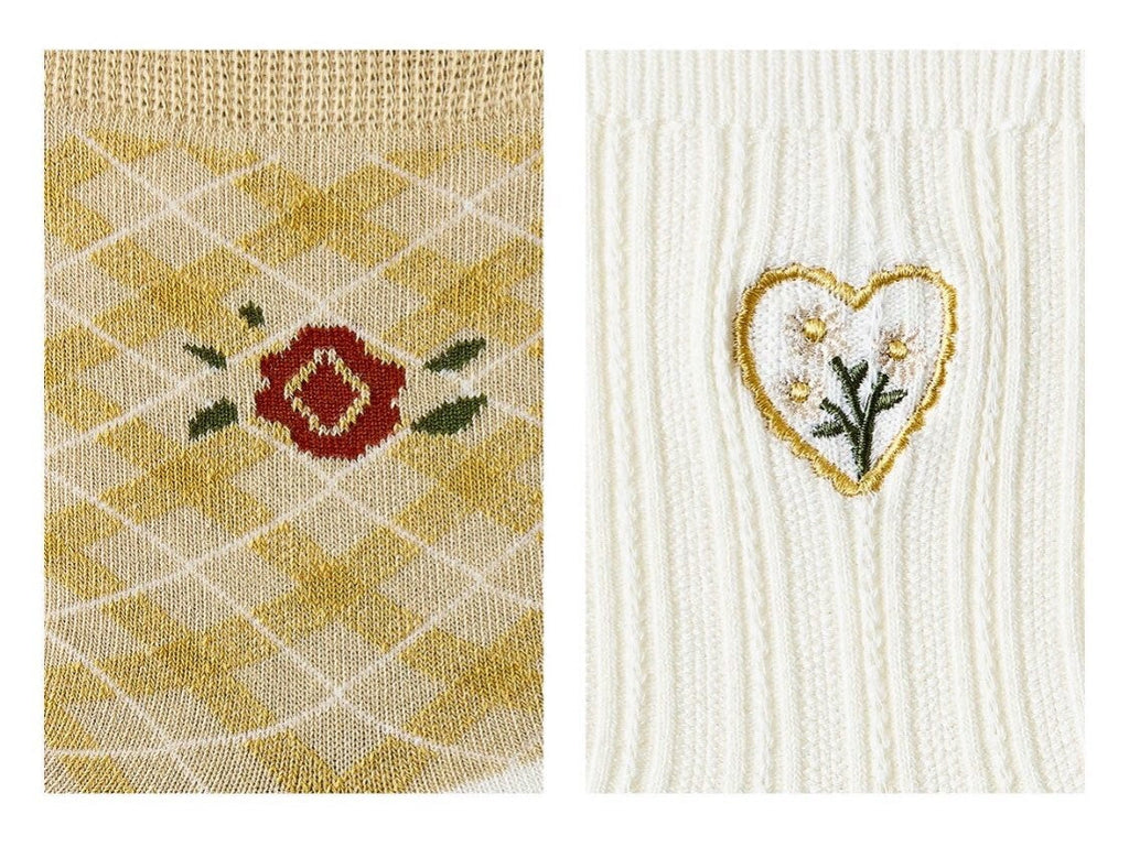 Miss June’s | Set of 3 pairs cotton socks | Cute | Pink | daily | Patterned | Designed | Women | Gift Idea | Casual | Stylish | Comfortable