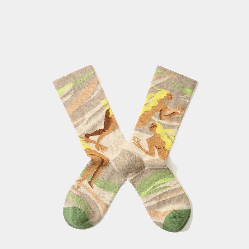Miss June’s| 1 pair | women’s cotton socks | | Cool | Creative | Cute | Colorful | Patterned| Art socks | Abstract | Gift Idea |Casual|