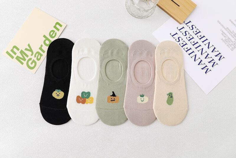 Miss June’s | Women’s 1 pair cotton ankle socks｜fruits | Soft | Daily | Cute  | Designed | Invisible | Gift Idea | Casual | Comfortable |