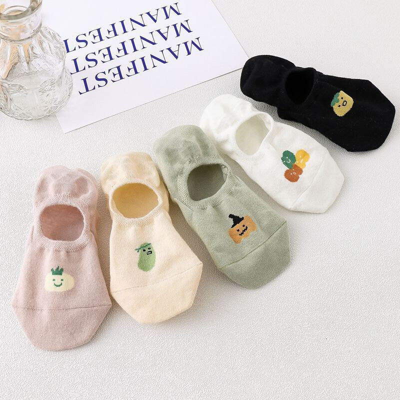 Miss June’s | Women’s 1 pair cotton ankle socks｜fruits | Soft | Daily | Cute  | Designed | Invisible | Gift Idea | Casual | Comfortable |