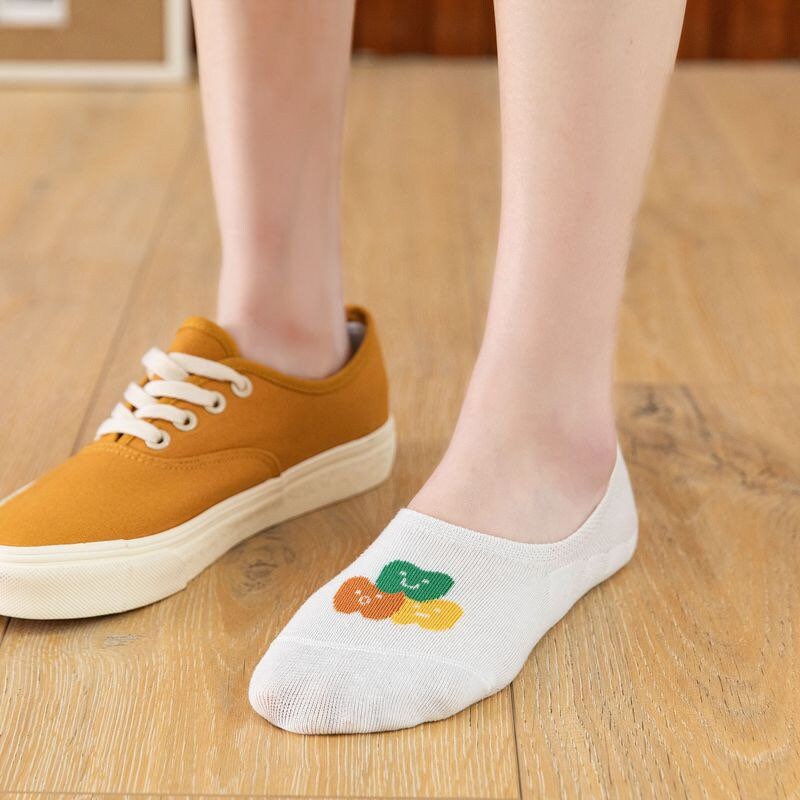 Miss June’s | Women’s 1 pair cotton ankle socks｜fruits | Soft | Daily | Cute  | Designed | Invisible | Gift Idea | Casual | Comfortable |