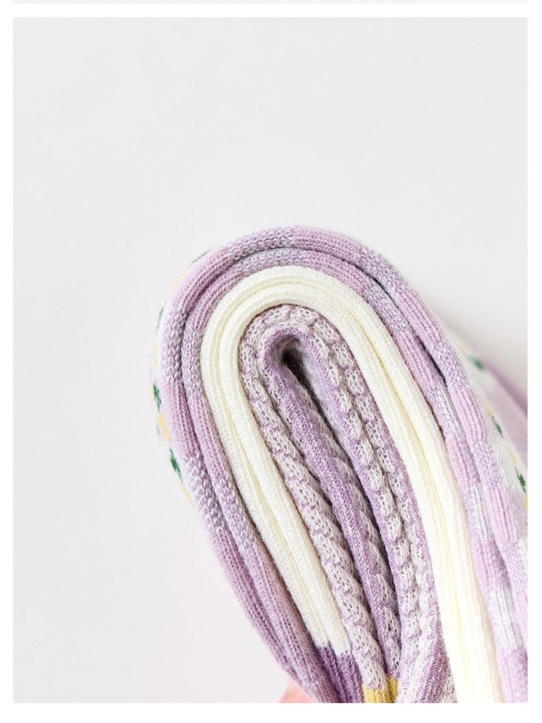 Miss June’s | Set of 3 pairs cotton socks | Cute | Pink | daily | Patterned | Designed | Women | Gift Idea | Casual | Stylish | Comfortable