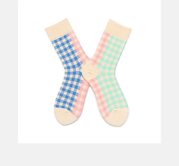 Miss June’s｜1 Pair designer cotton socks| Creative| Colorful | Cool | Patterned | Geometric socks| Unisex socks | Casual |