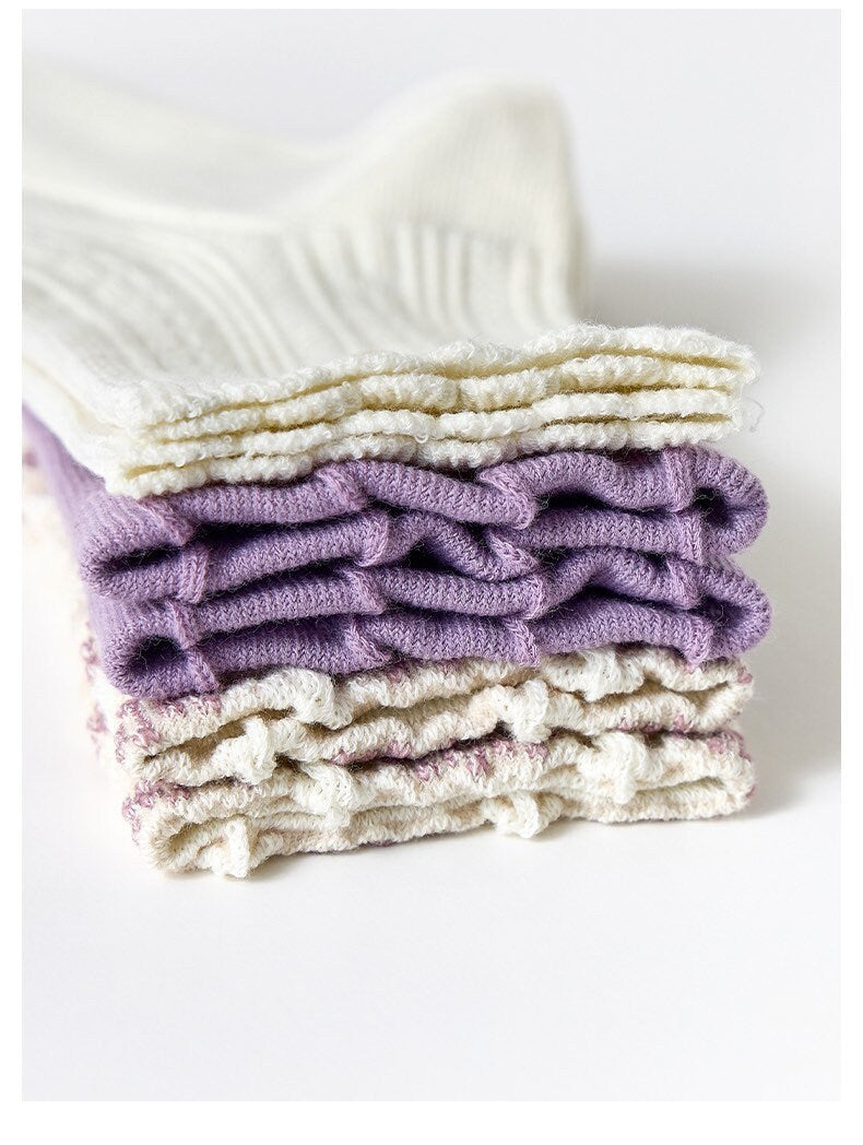 Miss June’s | Set of 3 pairs cotton socks | Cute | Pink | daily | Patterned | Designed | Women | Gift Idea | Casual | Stylish | Comfortable