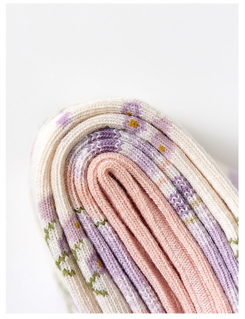 Miss June’s | Set of 3 pairs cotton socks | Cute | Pink | daily | Patterned | Designed | Women | Gift Idea | Casual | Stylish | Comfortable