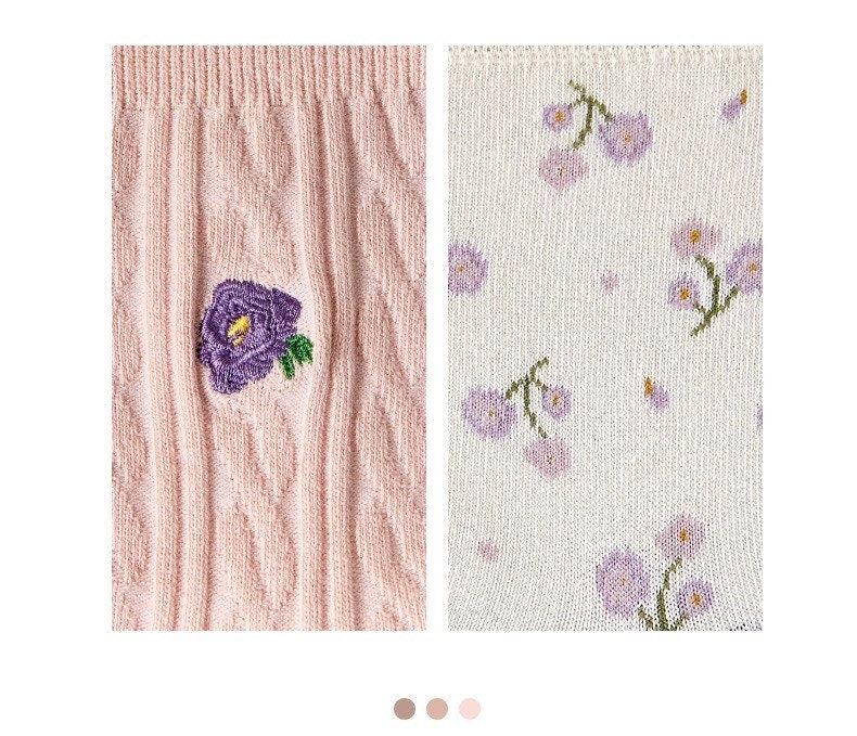 Miss June’s | Set of 3 pairs cotton socks | Cute | Pink | daily | Patterned | Designed | Women | Gift Idea | Casual | Stylish | Comfortable