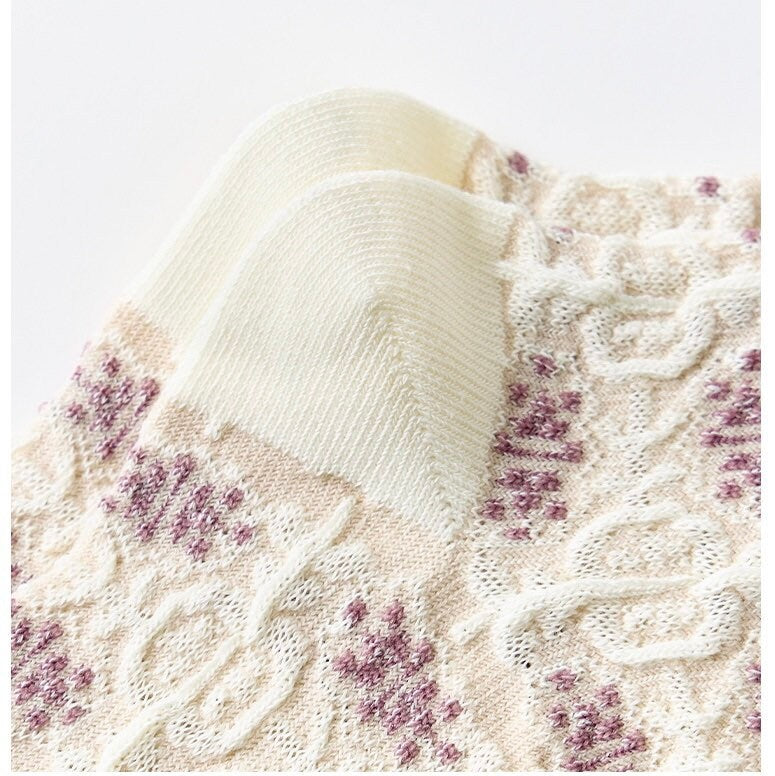 Miss June’s | Set of 3 pairs cotton socks | Cute | Pink | daily | Patterned | Designed | Women | Gift Idea | Casual | Stylish | Comfortable