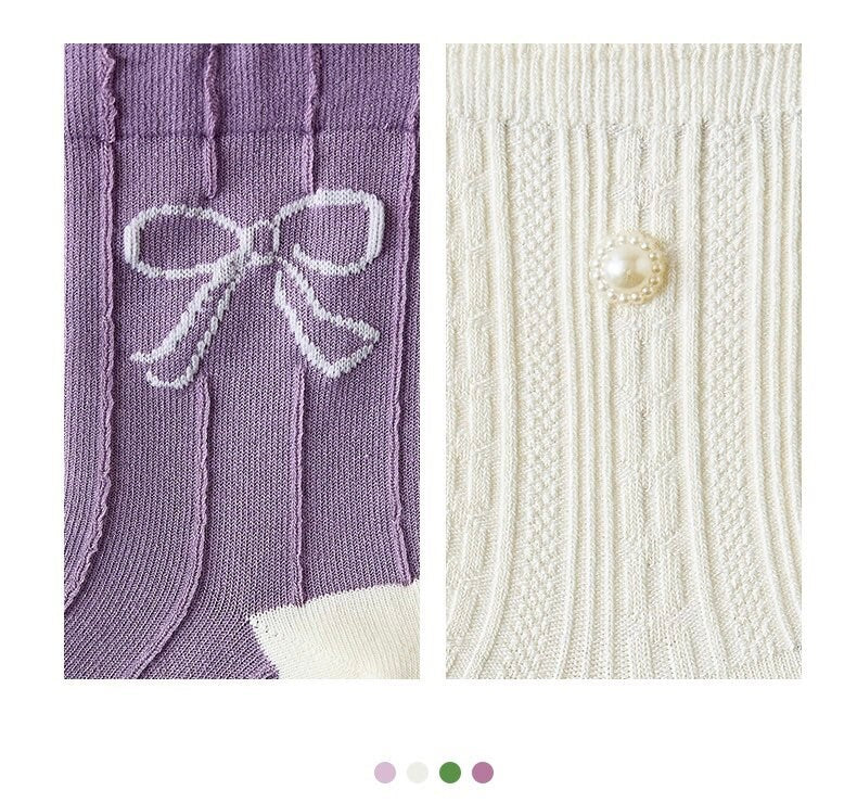 Miss June’s | Set of 3 pairs cotton socks | Cute | Pink | daily | Patterned | Designed | Women | Gift Idea | Casual | Stylish | Comfortable