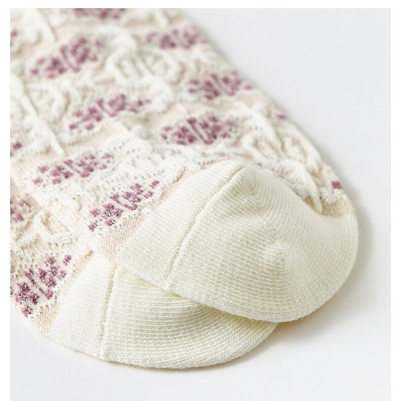 Miss June’s | Set of 3 pairs cotton socks | Cute | Pink | daily | Patterned | Designed | Women | Gift Idea | Casual | Stylish | Comfortable