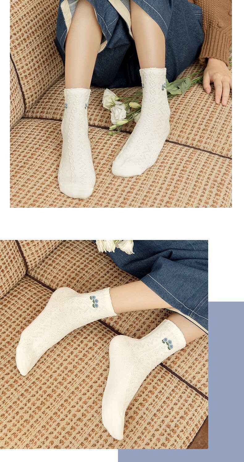 Miss June’s | Set of 3 pairs cotton socks | Cute | Pink | daily | Patterned | Designed | Women | Gift Idea | Casual | Stylish | Comfortable
