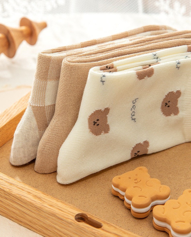 Miss June’s | Set of 3 pairs cotton socks | Cute | Pink | daily | Patterned | Designed | Women | Gift Idea | Casual | Stylish | Comfortable