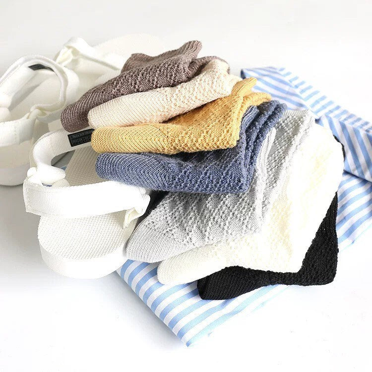 Miss June’s | Women’s | 1 pair cotton lace socks｜Daily | Natural | Soft |  | Solid color | Gift Idea | Casual | Comfortable | summer | Light