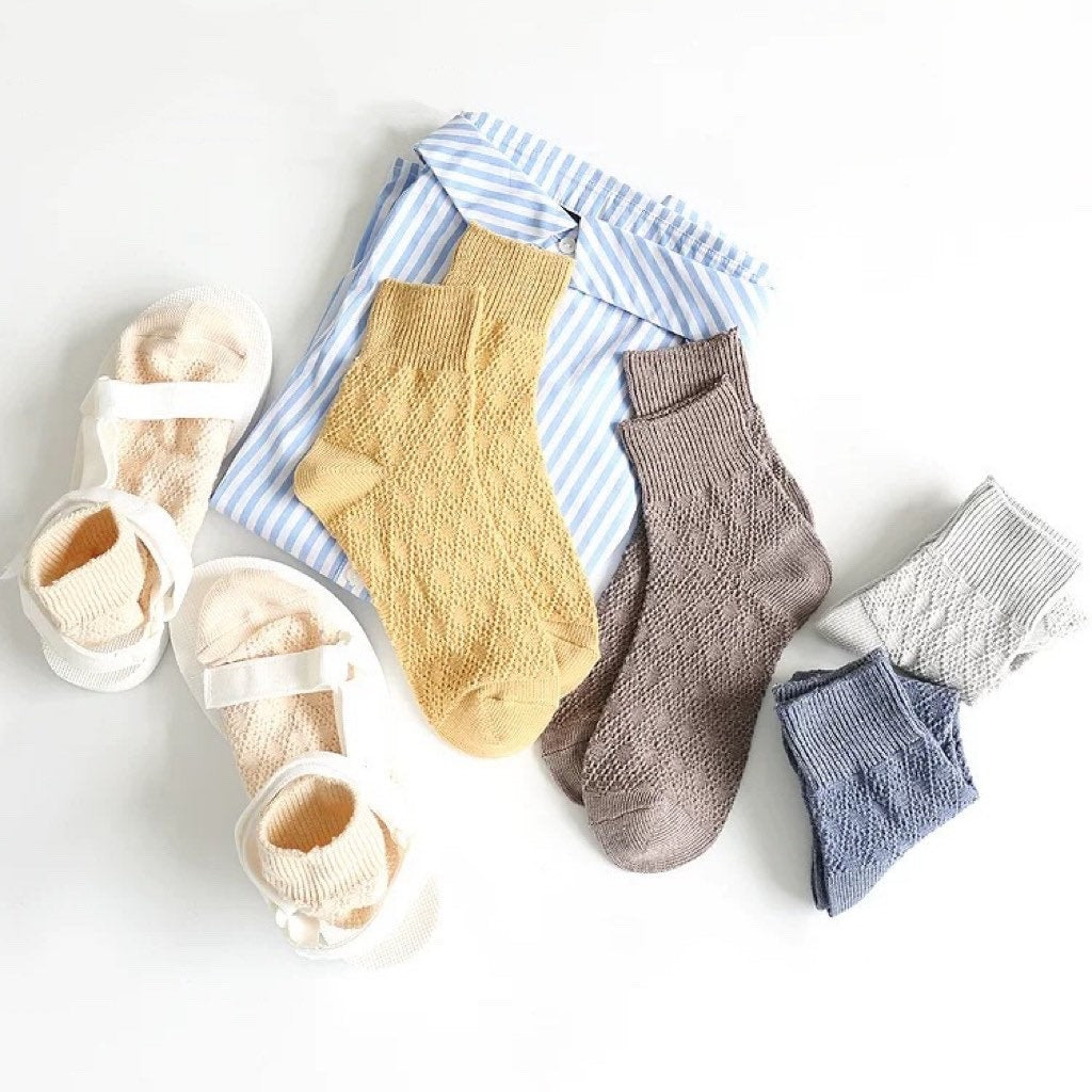 Miss June’s | Women’s | 1 pair cotton lace socks｜Daily | Natural | Soft |  | Solid color | Gift Idea | Casual | Comfortable | summer | Light