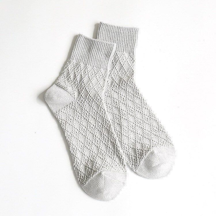 Miss June’s | Women’s | 1 pair cotton lace socks｜Daily | Natural | Soft |  | Solid color | Gift Idea | Casual | Comfortable | summer | Light