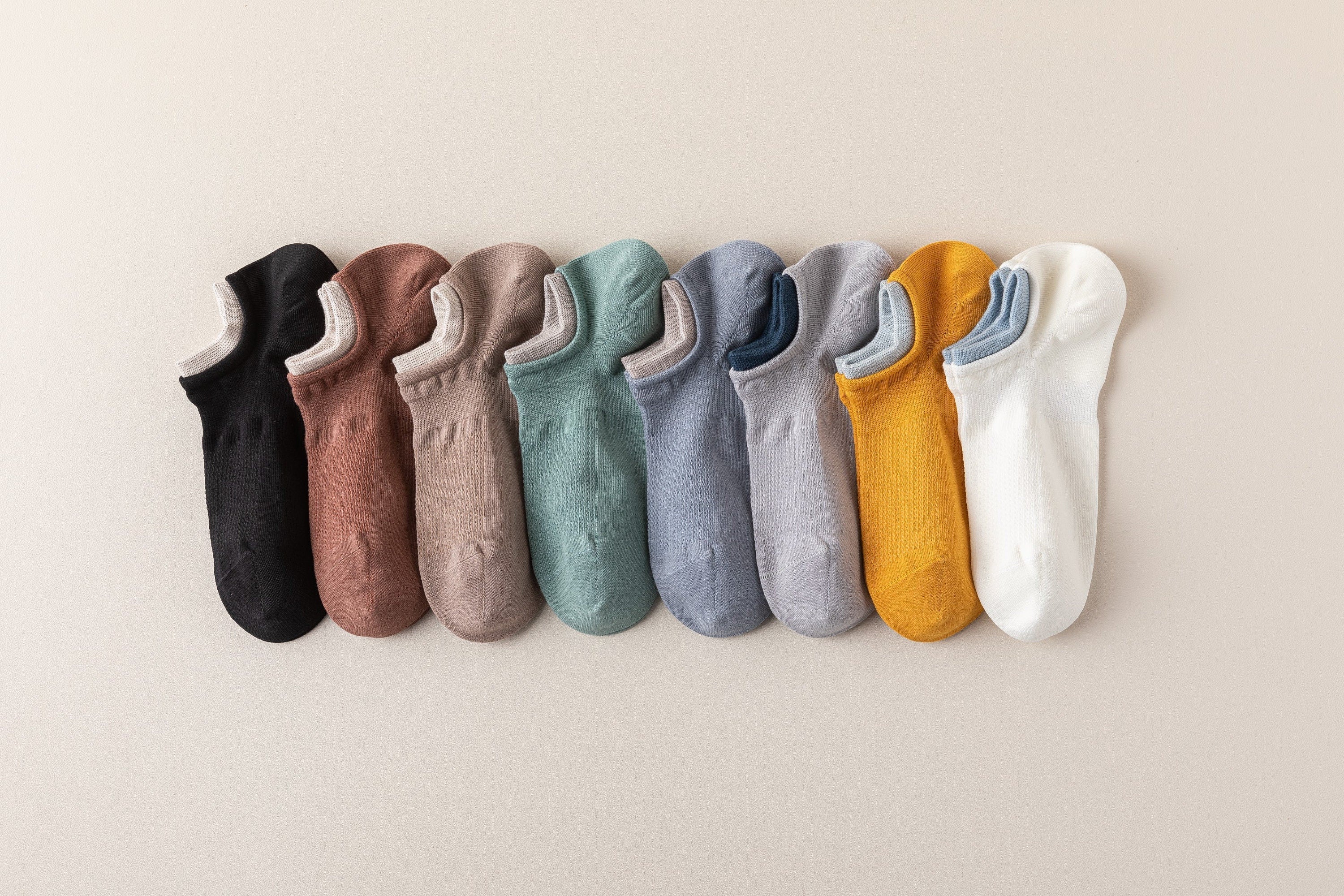 Miss June’s | Men’s | 1 pair Cotton ankle socks | No show | Daily | Natural | Soft  | Solid color | Gift Idea | Casual | Summer