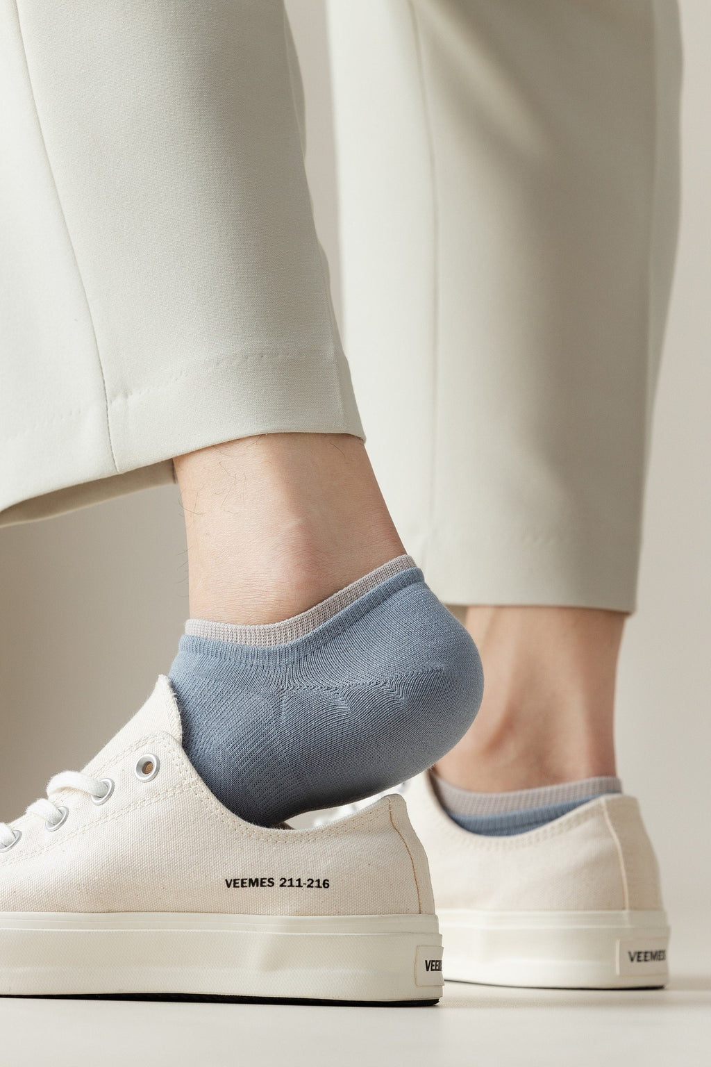 Miss June’s | Men’s | 1 pair Cotton ankle socks | No show | Daily | Natural | Soft  | Solid color | Gift Idea | Casual | Summer