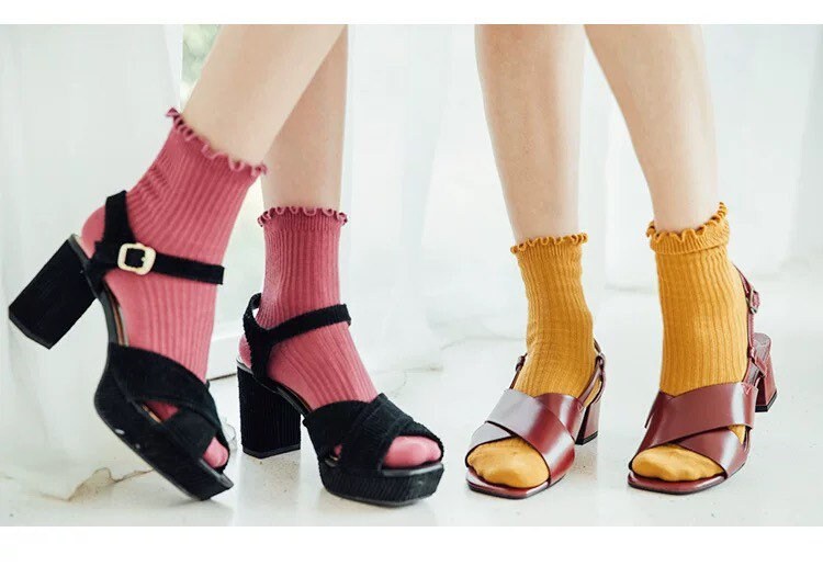 Miss June’s | Women’s | 1 pair cotton socks｜Daily | Cute | Soft |  | Solid color | Gift Idea | Casual | Comfortable | skirt | Loafer