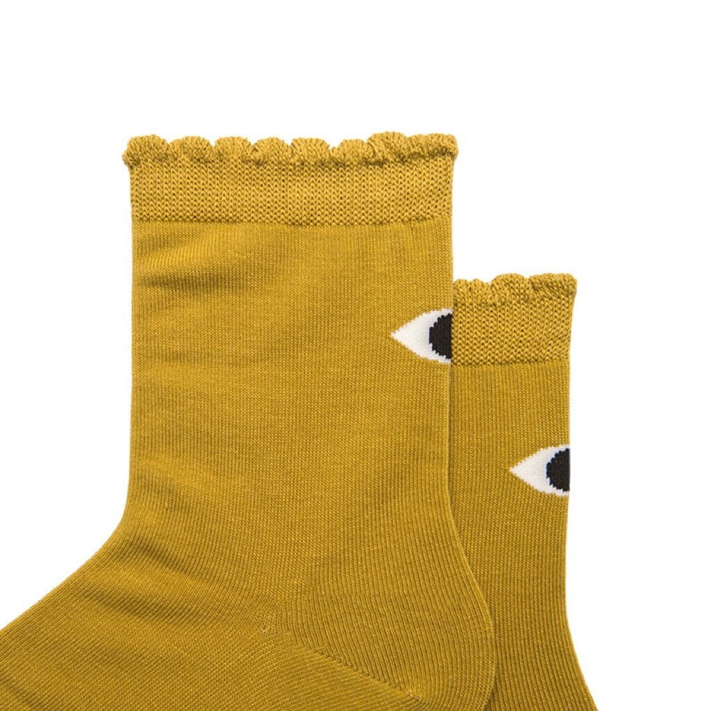 Miss June’s | Women’s | 1 pair cotton socks｜Daily | Eye | Soft | Designed | Solid color | Gift Idea | Casual | Stylish | Comfortable