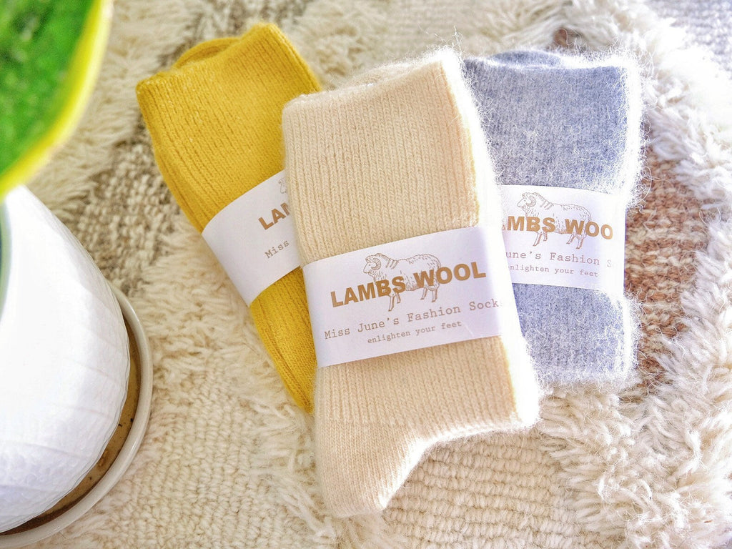 Miss June’s| 1 Pair  Cashmere Wool blended socks|Size5–7 | winter| Warm | Soft | High quality| Gift idea | Thanksgiving |women’s socks| Cozy
