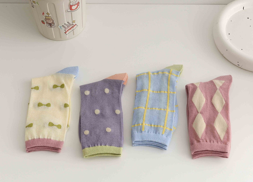 Miss June’s| Women’s light weight cotton blended socks | Cute | Colorful | Summer | Patterned | Gift Idea | Casual | Comfortable |