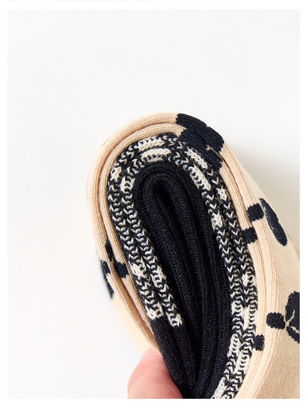 Miss June’s | Set of 3 pairs cotton socks | Cute | Black | daily | Patterned | Designed | Women | Gift Idea | Casual | Stylish | Comfortable