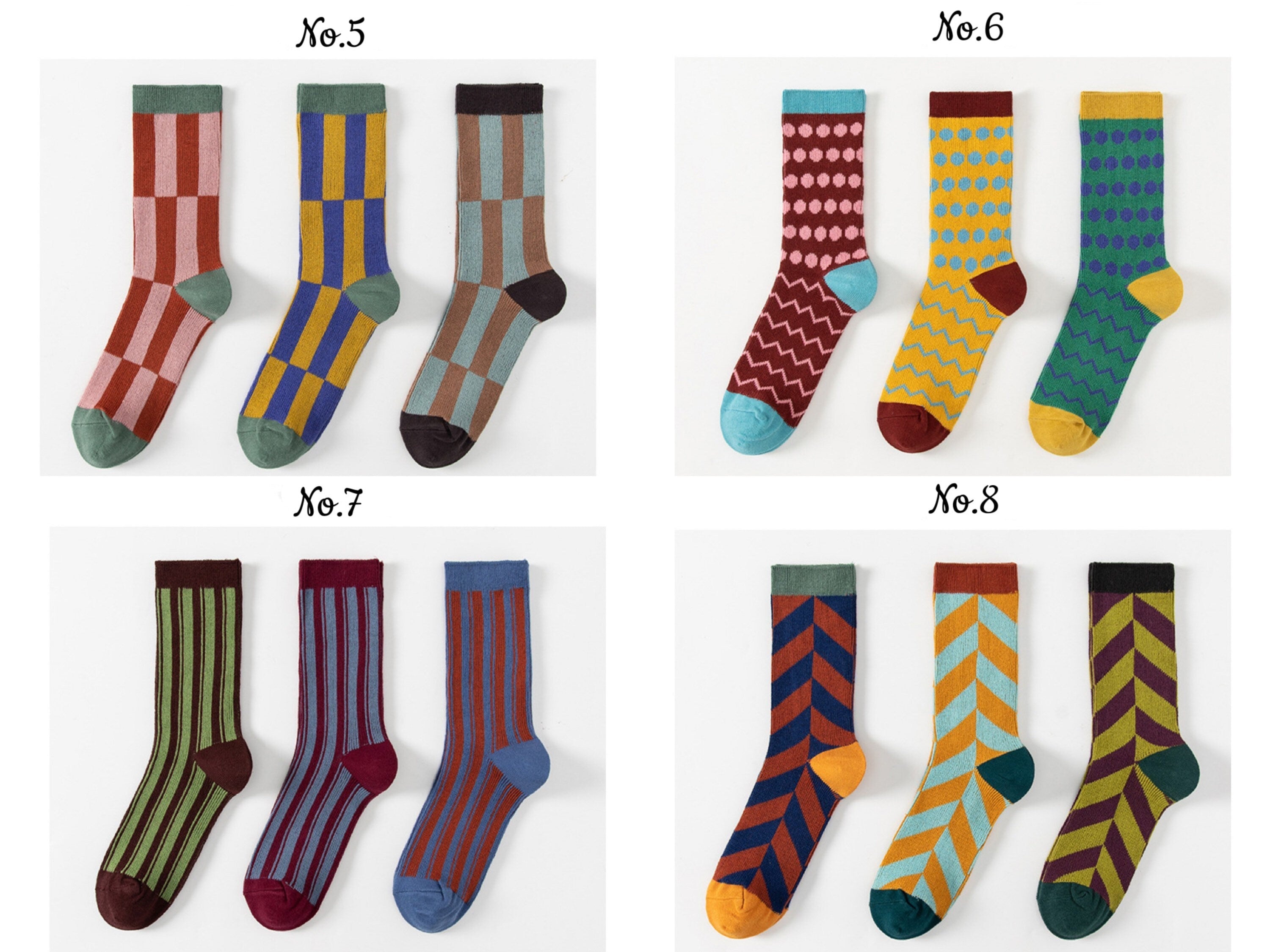 Miss June’s| 3 pair vintage  holiday socks ｜Women’s | Creative | Colorful | Cute | Knit | Designed | Warm | Gift Idea | Cozy | Christmas